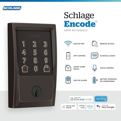 Schagle Encode Smart WiFi Deadbolt Aged Bronze