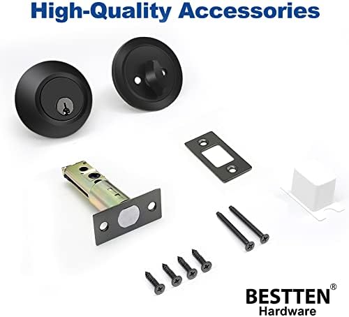 Durable Matte Black Single-Cylinder Deadbolt for Front Garage Doors