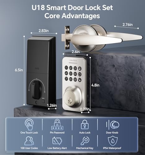 Ulecoce Keyless Entry Door Lock Set with Handle