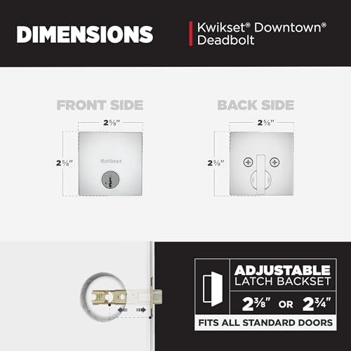 Kwikset Downtown Deadbolt Lock Premium Entry Door Lock with SmartKey Protection