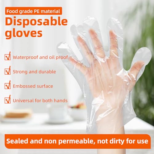 100 Pcs Disposable Plastic Gloves Perfect for Cooking Cleaning and Food Prep