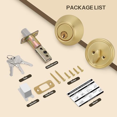 Round Design Door Deadbolt with Keys