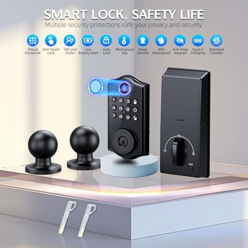 Smart Front Door Lock with Fingerprint App Control