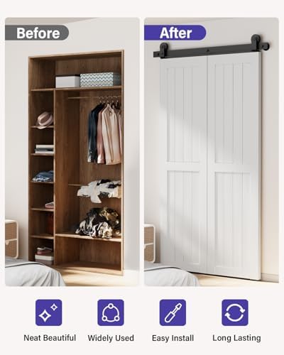 Premium 40 Bifold Sliding Barn Door Hardware Track Kit