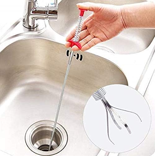 BAREPEPE Hair Catching Spring Drain Tool for Sinks Clogged Pipes