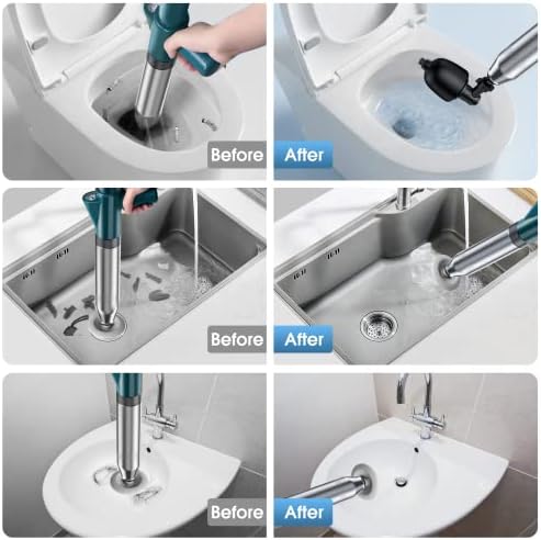 Best Choice Premium Stainless Steel High Pressure Air Toilet Plunger Kit