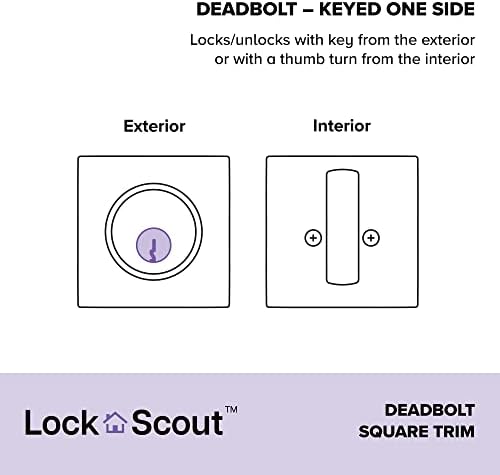 Lock Scout Deadbolt with Square Trim Matte Black
