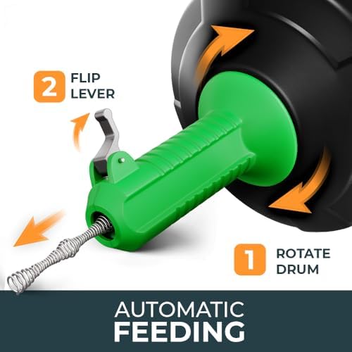 MEISTERFAKTUR 50FT Drain Snake with Automatic Feed
