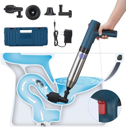 ProspBegal Battery-POWERED Toilet Plunger Multi-HEAD System for Efficient CLOWNING