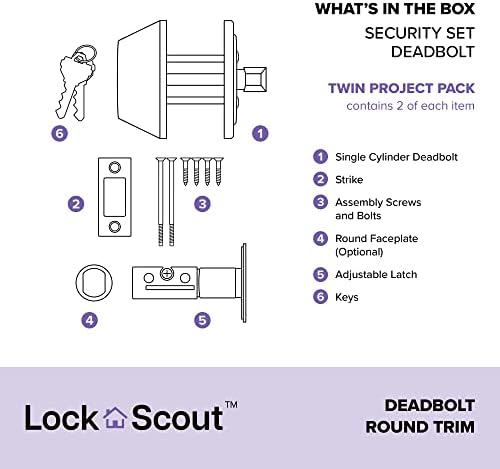 Lock Scout Deadbolt with Square Trim Matte Black