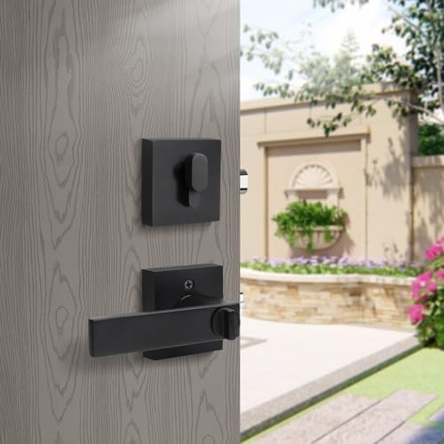 Brotima 2-Pack Keyed Entry Door Lever and Single Cylinder Deadbolt Set