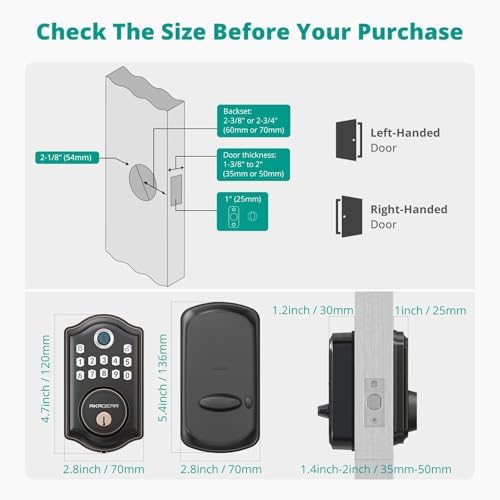 Secure Modern Front Door Lock Fingerprint Entry with Smart Features