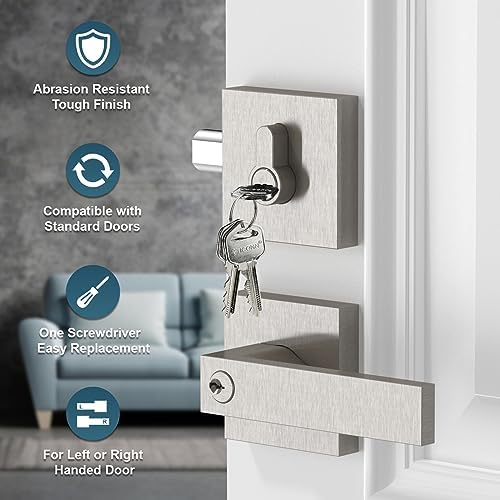 Premium Heavy-Duty Door Handle Set with Reversible Lever