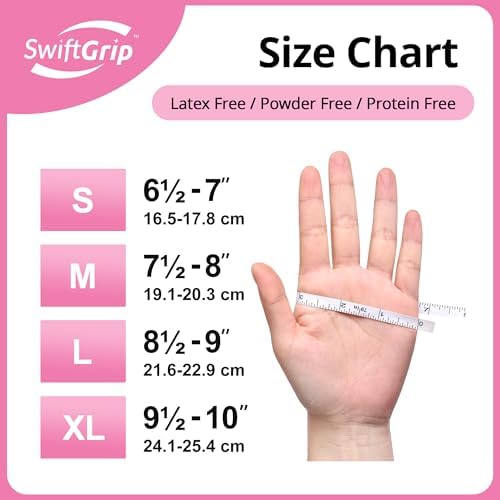 Perfect Protection 4 Mil Nitrile Gloves Powder-Free Food Safe Cherry Blossom