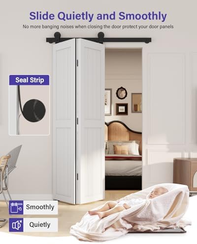 Premium 40 Bifold Sliding Barn Door Hardware Track Kit
