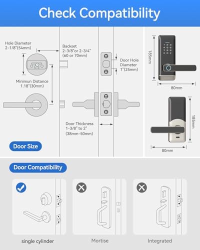 TMEZON Smart Door Lock with Fingerprint Keypad Entry