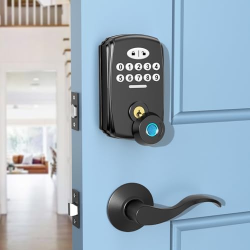Fingerprint Door Lock with 2 Lever Handles