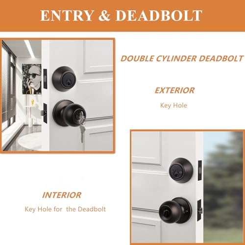 Modern and Rust-Proof Door Knob and Deadbolt Set