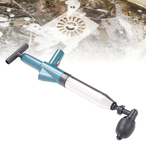 High-Pressure Stainless Steel Toilet Plunger for Efficient Drain Cleaning Green