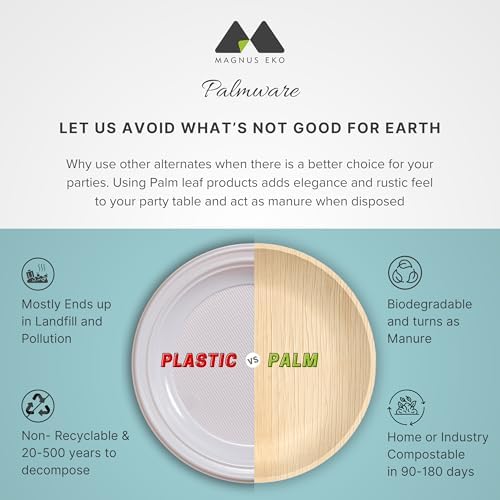 Eco-Friendly Bamboo 50-Piece Party Plates