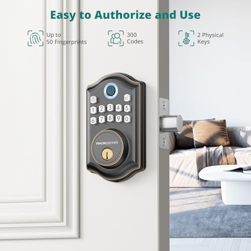Secure Modern Front Door Lock Fingerprint Entry with Smart Features