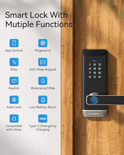 TMEZON Smart Door Lock with Fingerprint Keypad Entry