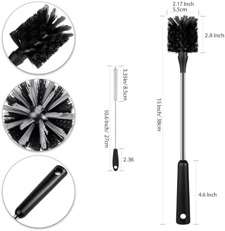 4-Pack Stainless Steel Water Bottle Brush with Straw Cleaner