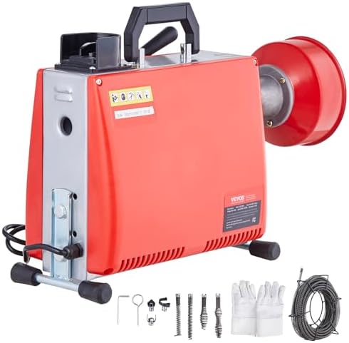 VEVOR 66FT 58 Electric Drain Auger with Cutting Cables and Cutters