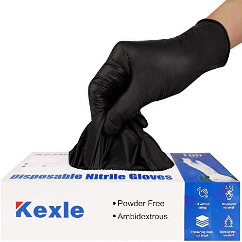 Keoely Nitrile Disposable Gloves Pack of 100 Medium - Black