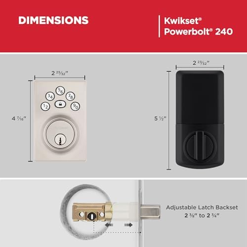 Kwikset Powerbolt 240 5-Button Keypad Door Lock - Satin Nickel
