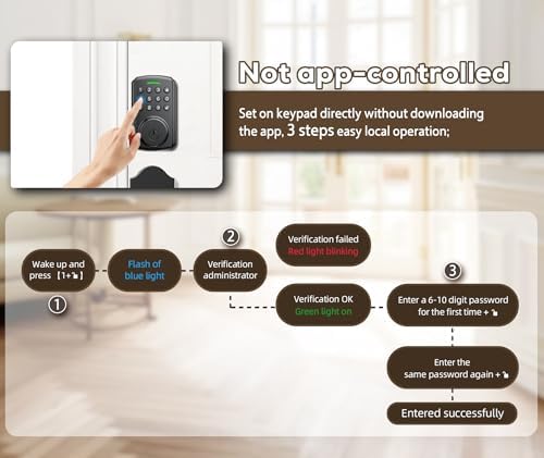 IP65 Smart Deadbolt Lock with Alexa Google Water-Resistant Keyless Install-free