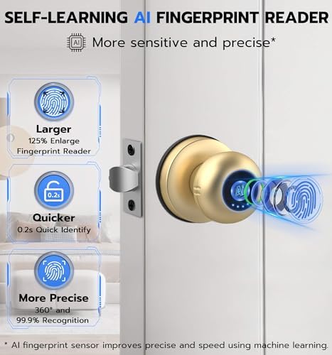 Smart Door Lock with Fingerprint More Anweller Q1 Wired Gold