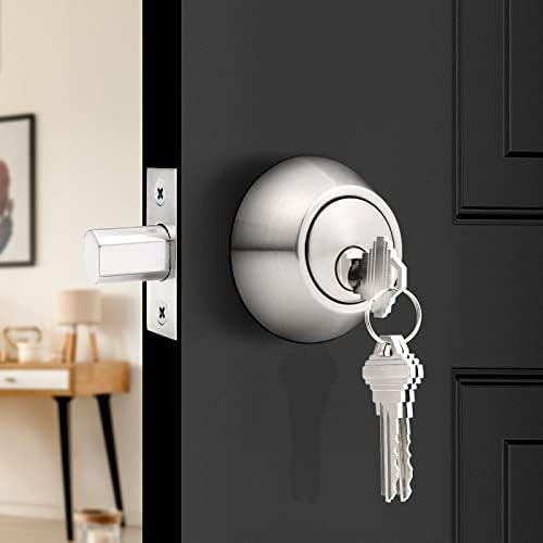 Secure 1-Sided Cylinder Deadbolt by Probrico Brushed Satin Nickel