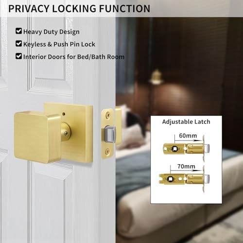 Heavy Duty Satin Brass Privacy Door Knob