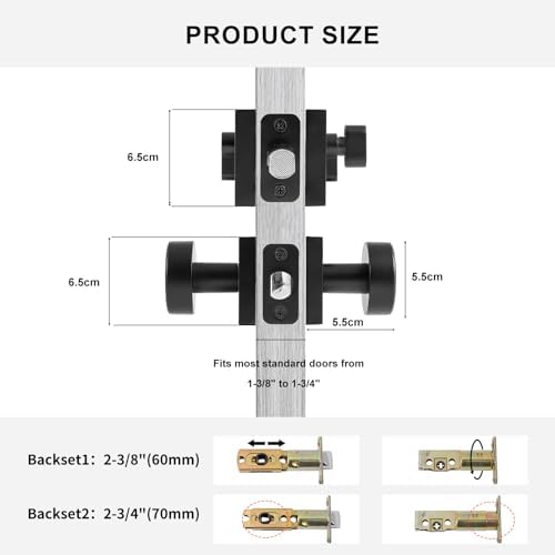 CoolNews Black Door Knob Set