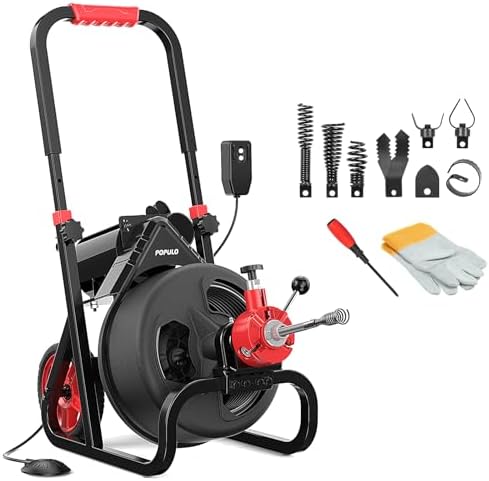 Fast-acting drain cleaner with auto feed system