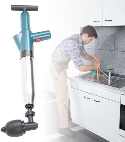 High-Pressure Stainless Steel Toilet Plunger for Efficient Drain Cleaning Green