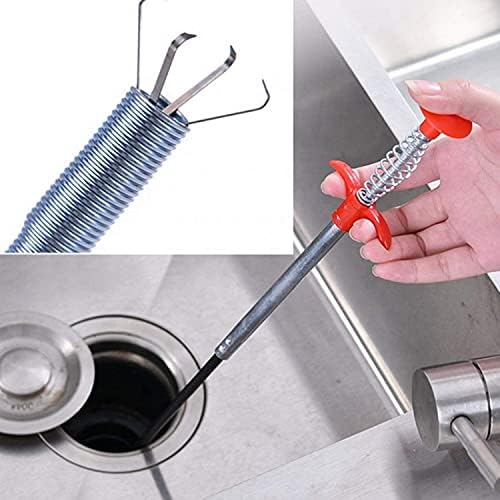 BAREPEPE Hair Catching Spring Drain Tool for Sinks Clogged Pipes