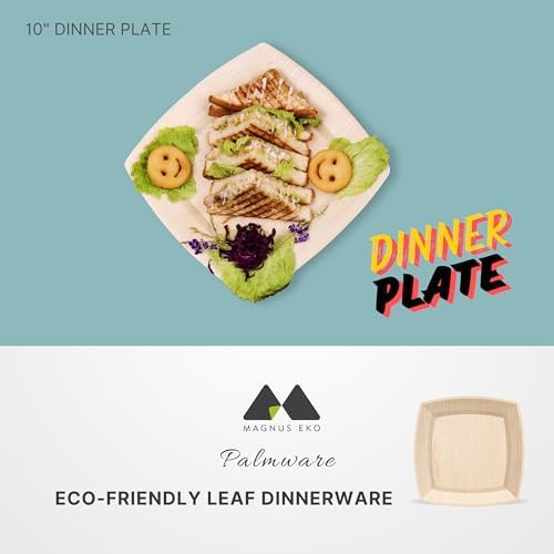 Eco-Friendly Bamboo 50-Piece Party Plates