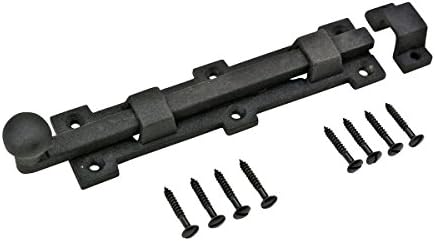 Wrought Iron Slide Bolt Door LatchBlack 8 34-Inch