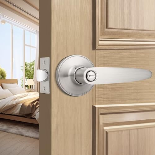 Probrico Privacy Door Lever Set 8-Piece SATIN NICKEL DURABLE SECURE
