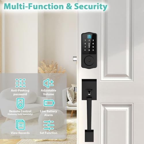 Secure Convenient Front Door Lock with Alexa Voice Control Bluetooth