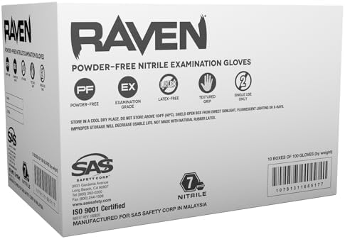 AmazonBasics Nitrile Powder-Free Disposable Gloves X-Large Case
