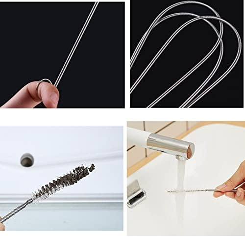 Stainless Steel Drain Pipe Cleaner Brush 60-inch 2 Pack