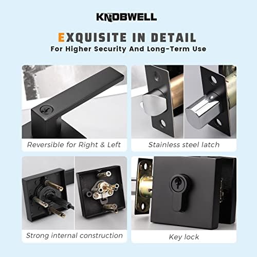 KNOBWELL Heavy Duty Door Knob Set - Matte Black