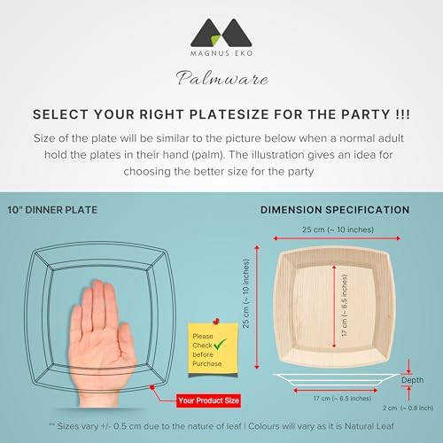Eco-Friendly Bamboo 50-Piece Party Plates