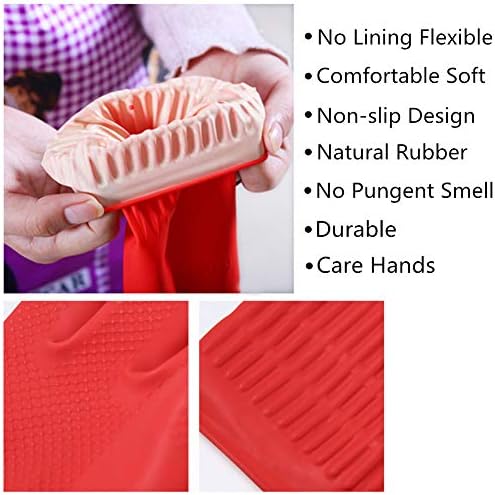 Vivid YSLON Waterproof Rubber Gloves for Kitchen Dishwashing Reusable