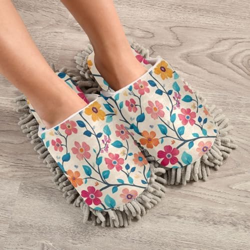 Cute Tree Flower Microfiber SlippersORAFUNgift for HomeMops for MenWomen