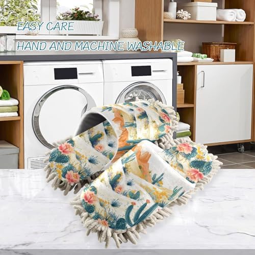 Silhouette Flower Washable Mop Slippers
