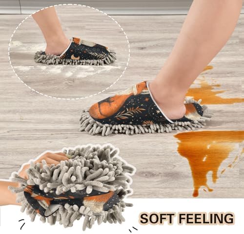 Magic Fox Microfiber Non-Slip Slippers for Mop Washable Men WOMEN